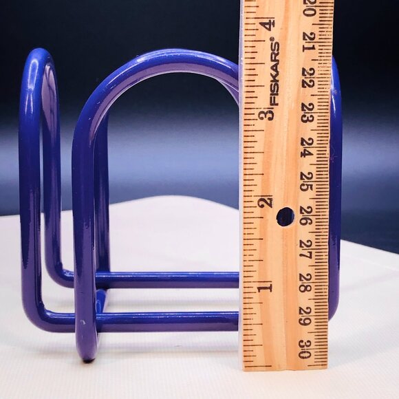 Vintage 90s Purple Enamel Metal Wire Square Notepad Holder Office Accessory - Picture 8 of 10